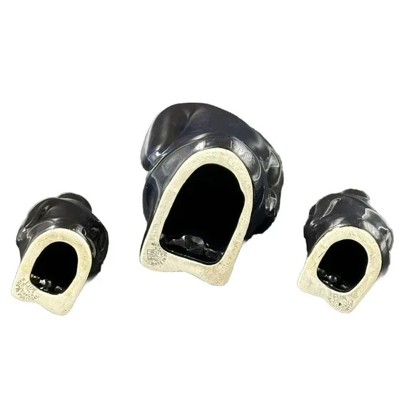 ELR Alcobaca Portugal Hand Painted Ceramic Penguin Figurines Family of Three - Picture 5 of 6